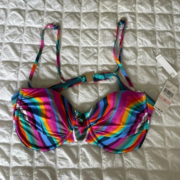 Trina Turk rainbow stripe bikini top - Picture 1 of 6